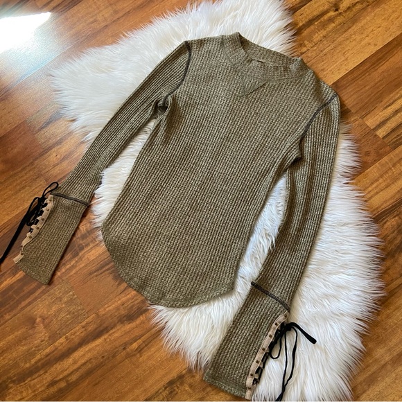 Free People Mountaineer Lace Up Cuff Top - Picture 5 of 16